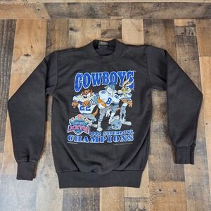 Vintage Dallas Cowboys 1992 Super Bowl Champion Sweater Looney Tunes Large Youth